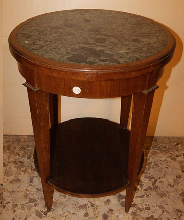 Antico tavolino francese Luigi XVI del 1800 in mogano e marmo verde