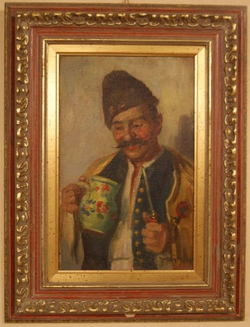 Antico quadro olio su tela di Andor G. Horvath (1876-1966)