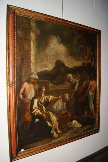 Antico quadro italiano del 1600 Gesù e il giudizio di Ponzio Pilato
