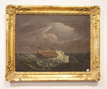 Olio su tela raffigurante "Tempesta"