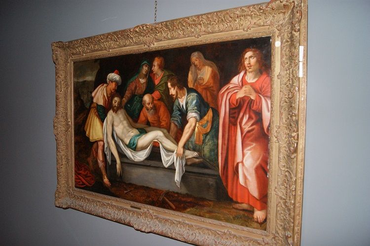 Antico quadro del 1500 Deposizione di Gesù Discesa dalla croce