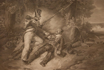 Incisione raffigurante soldati