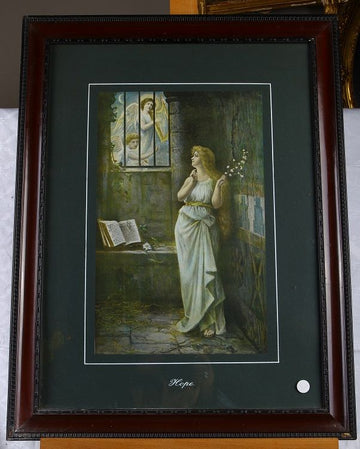 Antique English color Engraving from 1800 depicting a young woman