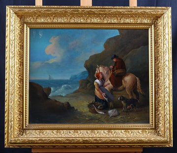 Antico quadro inglese del 1700 scuola George Morland olio su tela