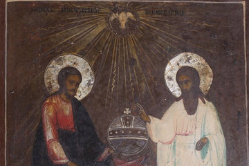 Icona raffigurante Santi e Gesù bambino
