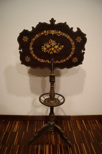 Outil français antique des années 1800 pour filer la laine en bois peint