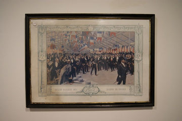 Antica stampa francese del 1800 "Grand banquet des Maires de France"