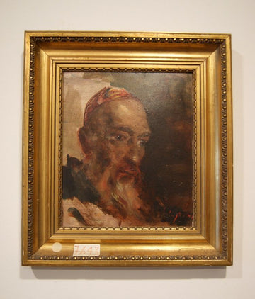 Antico quadro olio su tavoletta del 1800 raffigurante cardinale