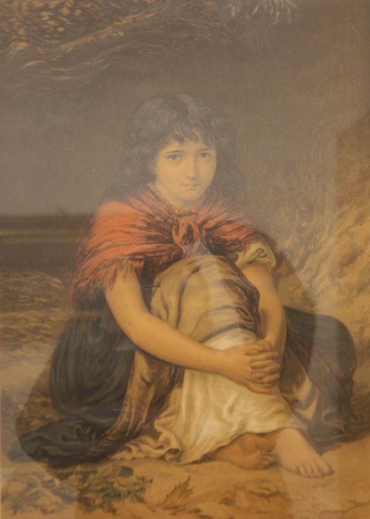 Antica stampa a colori del 1800 di Edwin Longsden Long "Mliss"