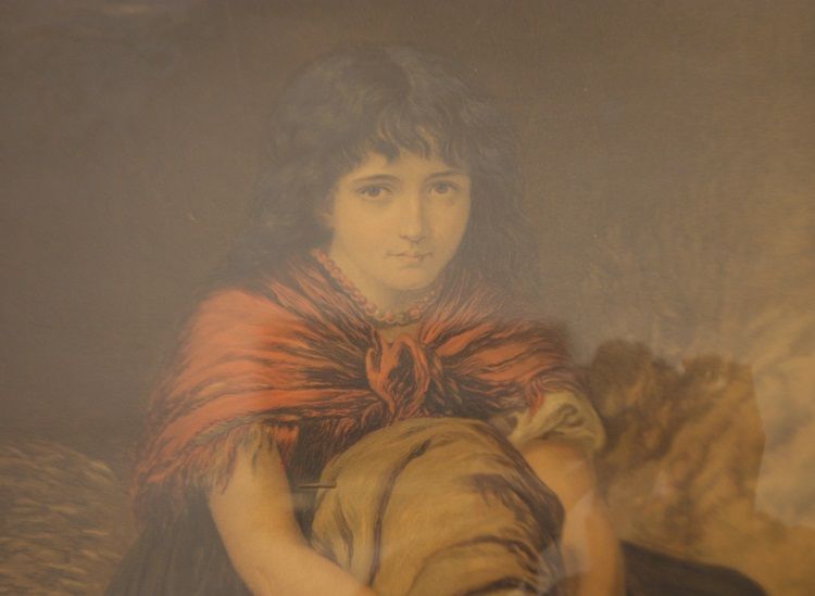 Antica stampa a colori del 1800 di Edwin Longsden Long "Mliss"