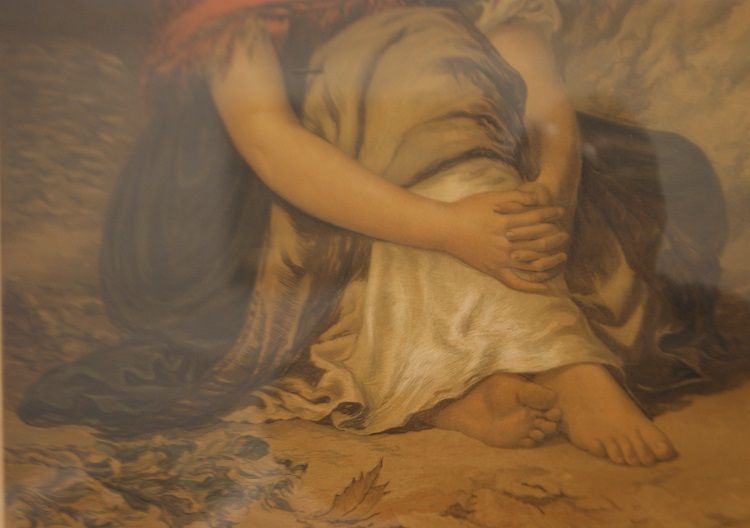 Antica stampa a colori del 1800 di Edwin Longsden Long "Mliss"