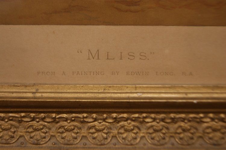 Antica stampa a colori del 1800 di Edwin Longsden Long "Mliss"