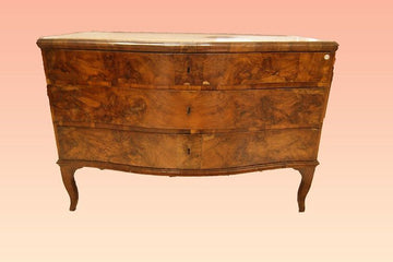 Antique Venetian Louis XV style chest of drawers from 1700 in briar wood