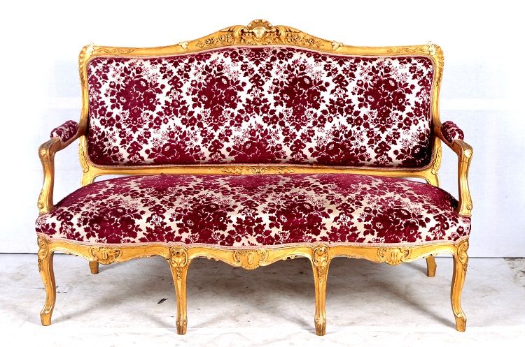 Antico salotto divano e poltrone del 1800 stile Luigi XV