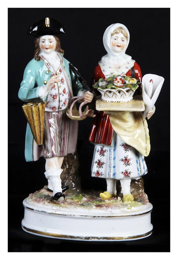 Piccolo gruppo scultoreo in porcellana decorata Germania  SIN-ZIN-DORF