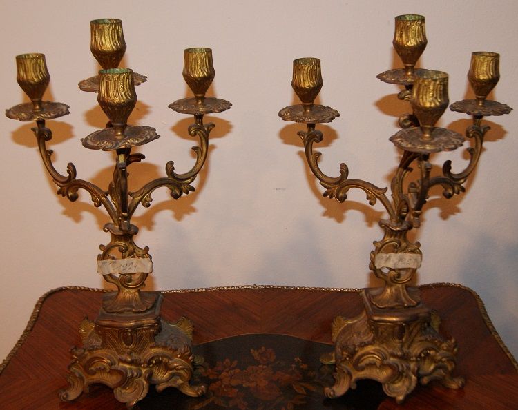 Antique French 4-flame candlesticks from the 1800s