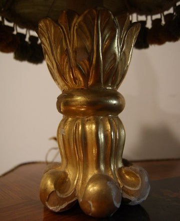 Antique Italian lamps from the 1800s in gold leaf