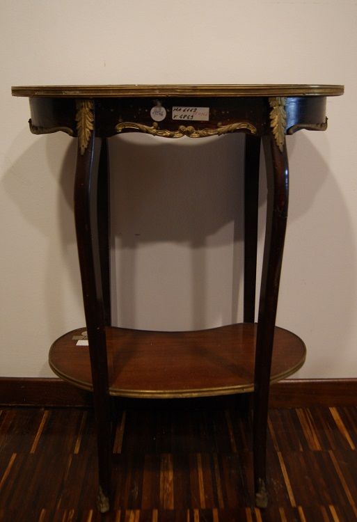 Antico tavolino a fagiolo del 1800 stile Luigi XV con piano in marmo