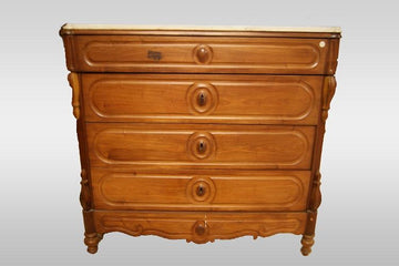 Antique Spanish chest of drawers from 1800 Louis Philippe style with marble