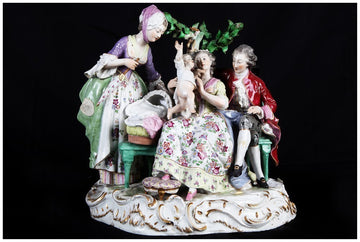 Antiche statuine in porcellana antica tedesca di Meissen del 1900