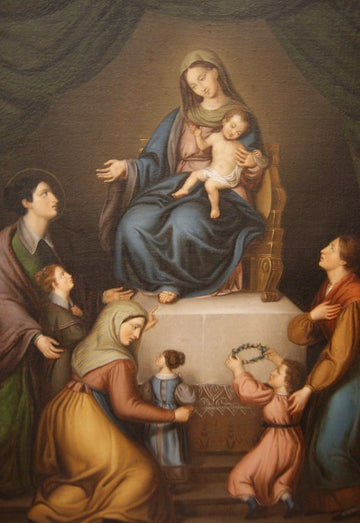 Madonna in adoration with women from the 1700s