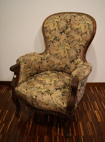 Antica poltrona in mogano del 1800 francese Luigi Filippo