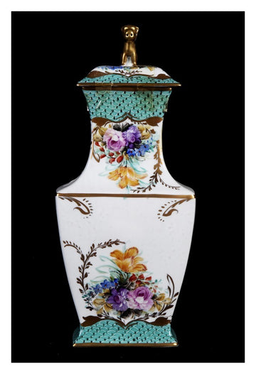 Antico vaso francese del 1900 in porcellana manifattura Limoges