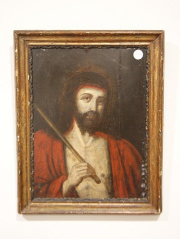Ancient oil on panel from 1600 depicting Jesus
