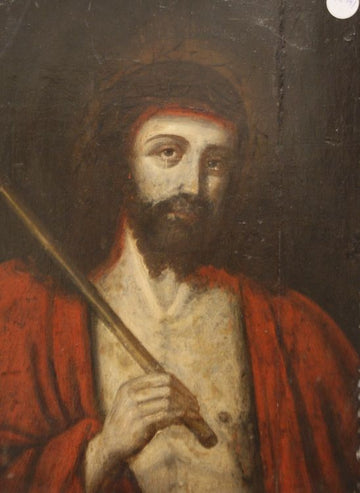 Ancient oil on panel from 1600 depicting Jesus