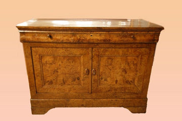 Antica credenza francese Luigi Filippo del 1800 in radica di olmo
