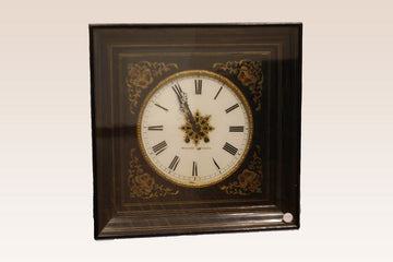 Antico orologio da parete francese stile Boulle del 1800