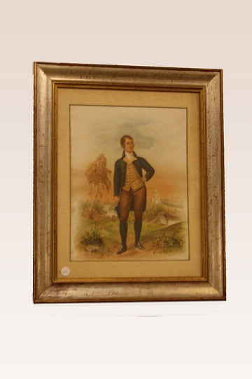 Antica stampa inglese a colori Gentiluomo del 1800