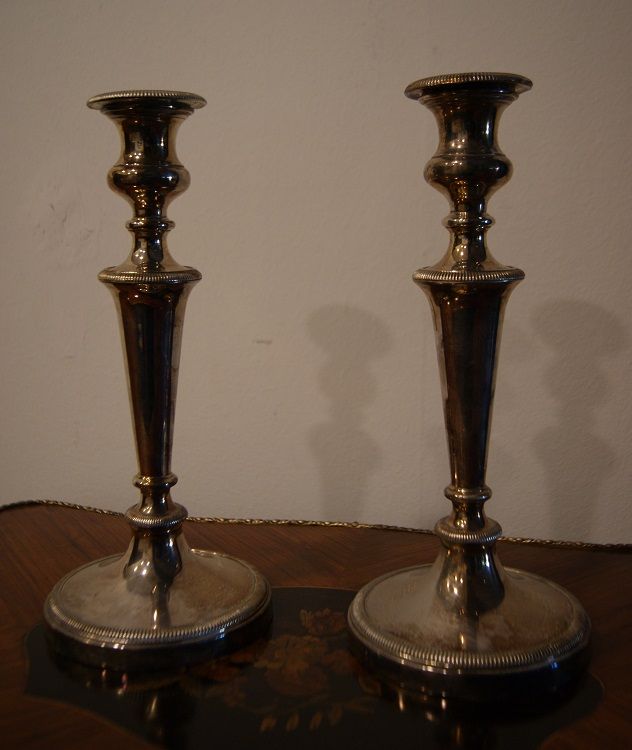 Antique English Sheffield candlesticks from 1900