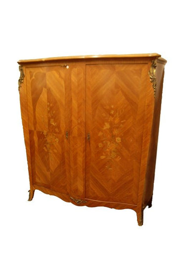 French Louis XV style wardrobe inlaid with bronzes