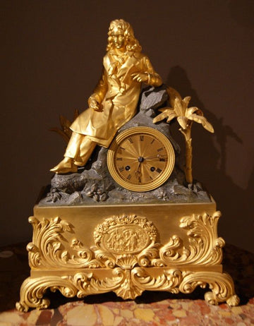 Orologio da tavolo parigina del 1800 Bronzo dorato mercurio