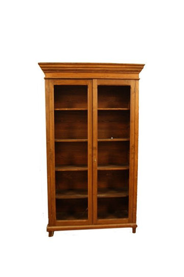 antique large Italian bookcase from the 19th century in fir