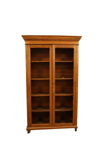 Antica grande libreria italiana del 1800 in abete