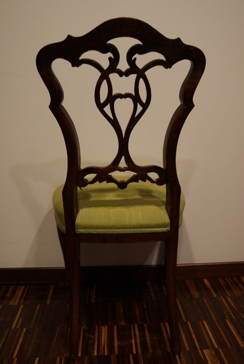 quattro sedie antiche francesi del 1800 in noce Luigi Filippo
