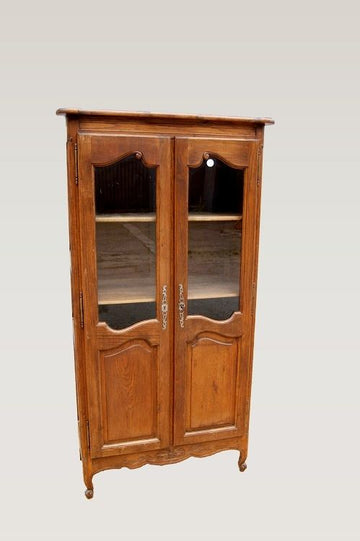 Antica vetrina francese del 1900 semplice rovere provenzale