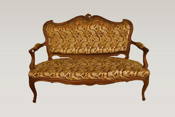 Antico divanetto francese del 1800 in noce Luigi XV