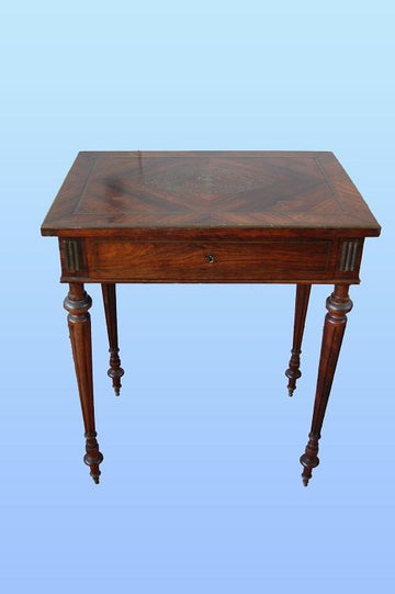 Antica toilette francese Luigi XVI del 1800 intarsiata ottone