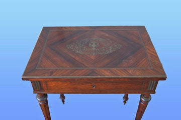 Antica toilette francese Luigi XVI del 1800 intarsiata ottone