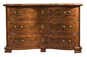 Antique chest of drawer in walnut and Austrian walnut briar from 1700 Marie Antoinette