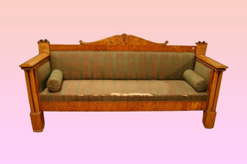 Antique 19th century Swedish sofa in Biedermeier style walnut