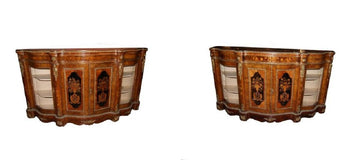 Pair of richly inlaid Dutch Sideboard from the 19th century