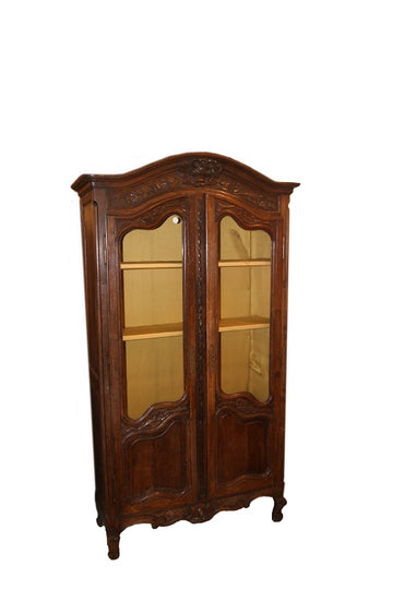 French Provençal display cabinet with 2 doors from the 19th century in oak wood