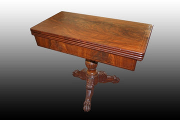 Beautiful French Charles X style card table in mahogany wood