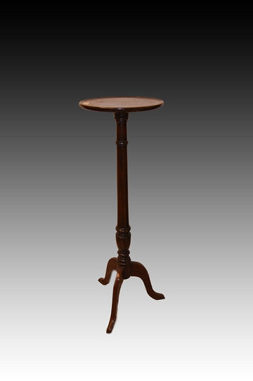 English circular high Plant Stand from the 19th century in mahogany