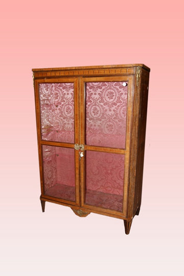Beautiful French display cabinet from the 19th century, Louis XVI style in mahogany wood