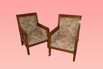 Pair of Art Nouveau armchairs from the early 1900s in mahogany wood